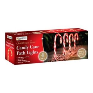4PC 20 LED RED+WHITE CANDY CANE PATH LIGHT