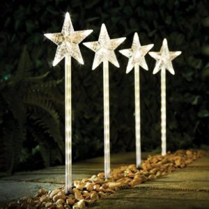 4PC 72 LED METEOR SHOWER PATH LIGHTS W/WHI