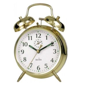ACCTIM SAXON BRASS WIND-UP ALARM CLOCK