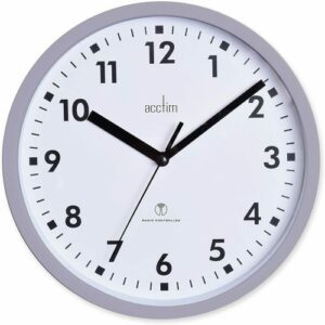 ACCTIM NARDO SILVER RADIO CONTROL WALL CLOCK