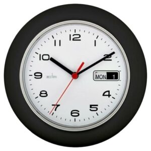 ACCTIM BLACK 10IN DAY/DATE OFFICE CLOCK