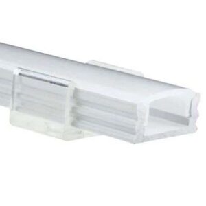 ALL LED PROFILE1 2M WHITE FINISH SHALLOW SURFACE PROFILE WITH OPAL DIFFUSER, EXTRUDED 6063 AIRCRAFT ALUMINIUM, INCL END CAPS & BRACKETS