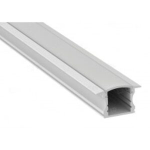 ALL LED 2M WHITE FINISH, RECESSED PROFILE WITH OPAL DIFFUSER, EXTRUDED 6063 AIRCRAFT ALUMINIUM, INCL END CAPS