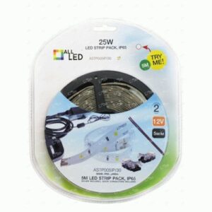 ALL LED STRIPPACK BLISTER PACK 5W/M 5 METER LED STRIP PACK, 4000K, IP65, INCLUDES DRIVER