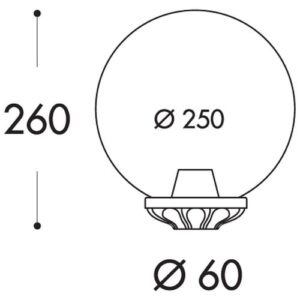 ASBAC GLOBE 250 OPAL E27 BLACK