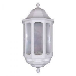 ASD WHITE HALF LANTERN WITH PHOTOCELL