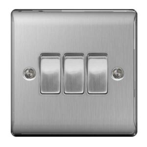 BG 3G 2W SWITCH BRUSHED STEEL