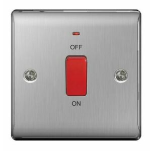 BG BRUSHED STEEL 1G 45A SWITCH