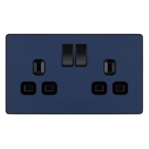 MATT BLUE EVOLVE 2 GANG 13A SWITCHED SOCKET