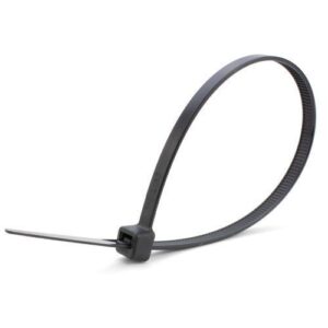 370MM X 7.6MM BLACK CABLE TIES (100)
