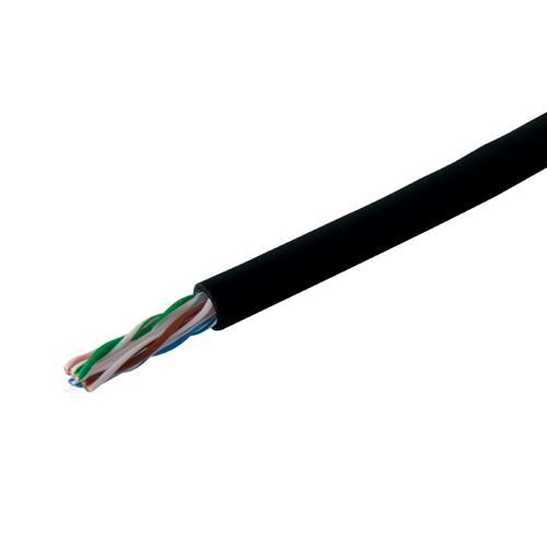 CAT6.E SOLID COPPER BLACK EXTERNAL 4P 0.57MM DATA CABLE (100MTRS)