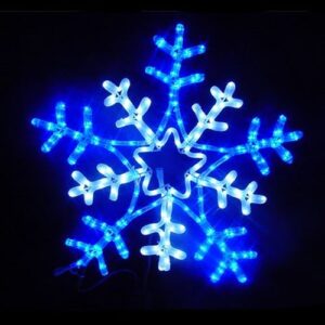 9M LED BLUE/WHITE SNOWFLAKE ROPE LIGHT SILHOUETTE