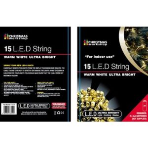15 WARM WHITE LED BATTERY OPERATED LIGHTS