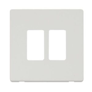 CLICK DEFINITY FRONT PLATE METAL WHITE GRIDPRO 2-GANG DEFINITY PLATE MW
