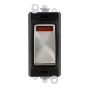 CLICK GRIDPRO SATIN CHROME 20AX DP SWITCH MODULE (BLACK INS)