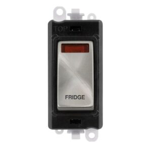 CLICK GRIDPRO SATIN CHROME 20A DP SWITCH MODULE FRIDGE (BLACK INS)
