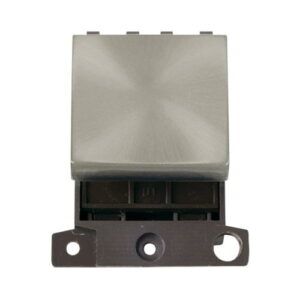 CLICK MINIGRID INGOT MODULES 250V 20A 2 WAY SWITCH MODULE SATIN CHROME