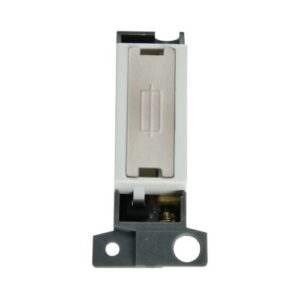CLICK MINIGRID INGOT MODULES 13A FUSED FCU INGOT MOD WHITE SATIN CHROME
