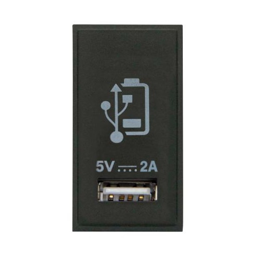 CLICK NEW MEDIA MATT SINGLE MEDIA MODULES NEW MEDIA SINGLE 2A USB CHARGING MODULE BLACK
