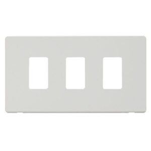 CLICK DEFINITY FRONT PLATE METAL WHITE GRIDPRO 3-GANG DEFINITY PLATE MW