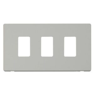 CLICK GRIDPRO DEFINITY FRONTPLATES WHITE GRIDPRO 3-GANG DEFINITY PLATE POLAR WH.