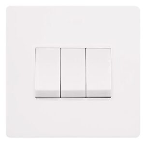 CLICK DEFINITY MATT WHITE 3-GANG 2-WAY (TWIN PLATE) SWITCH