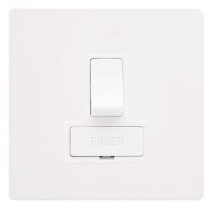 CLICK DEFINITY COMPLETE 13A SWITCHED FUSED CONNECTION UNIT - METAL WHITE COVER PLATE - POLAR WHITE INSERT