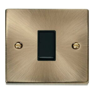 CLICK DECO VICTORIAN ANTIQUE BRASS VP ANT/BR 10A 1-GANG 2 WAY SWITCH BLACK