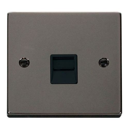 CLICK DECO VICTORIAN BLACK NICKEL VPBK NKL TELEPHONE SOCKET BLACK