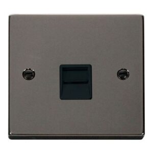 CLICK DECO VICTORIAN BLACK NICKEL VPBK NKL TELEPHONE SOCKET BLACK