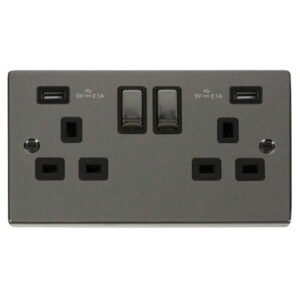 CLICK DECO VICTORIAN BLACK NICKEL 2G SOCKET USB 4.2A DECO
