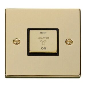 CLICK DECO VICTORIAN POLISHED BRASS 10A 1-GANG 3 POLE INGOT SW