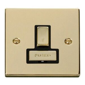 CLICK DECO VICTORIAN POLISHED BRASS INGOT 13A SWITCHED SPUR WITHOUT FLEX OUTLET
