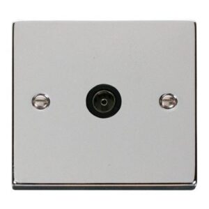 CLICK DECO VICTORIAN POLISHED CHROME VPCH 1-GANG SINGLE CO AXIAL OUTLET