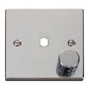 CLICK DECO VICTORIAN POLISHED CHROME VPCH 1-GANG SINGLE DIMMER PLATE & KNOB