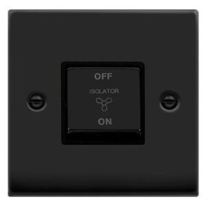 CLICK DECO VICTORIAN MATT BLACK INGOT TRIPLE POLE FAN ISOLATOR