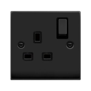 CLICK DECO VICTORIAN MATT BLACK INGOT 13A 1G SINGLE SOCKET