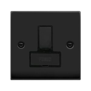 CLICK DECO VICTORIAN MATT BLACK INGOT 13A SWITCHED FUSED SPUR