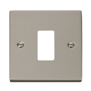 CLICK PEARL NICKEL GRIDPRO 1-GANG DECO PLATE