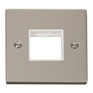 CLICK MINIGRID 1-GANG 2-MODULE PEARL NICKLE SWITCH PLATE (WHITE INS)