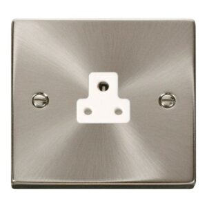 CLICK DECO VICTORIAN SATIN CHROME 1-GANG 2A ROUND PIN SOCKET OUTLET