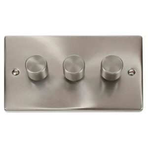 CLICK DECO VICTORIAN SATIN CHROME VP SATIN CHROME 3-GANG 2WAY 400W DIM. SW