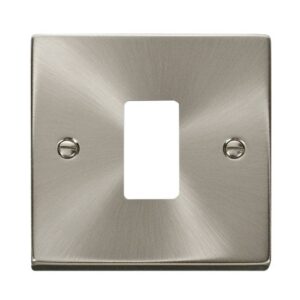 CLICK SATIN CHROME GRIDPRO 1-GANG 1-MODULE FRONTPLATE