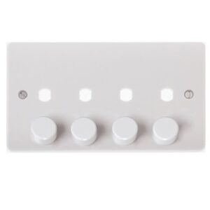 CLICK MODE UNFURNISHED PLATES DIMMER MODE 4-GANG DOUBLE DIMMER PLATE & KNOBS