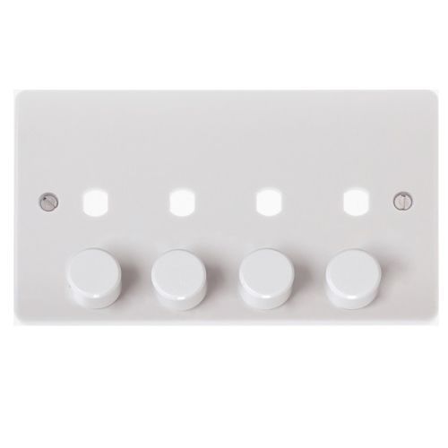 CLICK MODE UNFURNISHED PLATES DIMMER MODE 4-GANG DOUBLE DIMMER PLATE & KNOBS