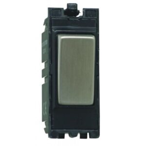 CONTACTUM REFLECT 10AX INTERMEDIATE GRID SWITCH BRUSHED CHROME BLACK INSERTS