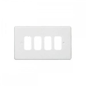 CRABTREE 2G 4-MODULE WHITE GRID PLATE
