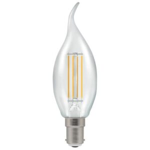 CROMPTON LED FILAMENT CANDLE BENT TIP CLEAR DIMMABLE 4.2W 2700K WARM WHITE SBC-B15