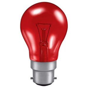 GLS 60W BC B22 240V RED FIREGLOW A60