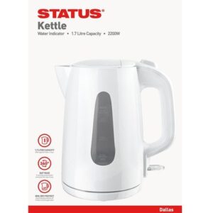 STATUS DALLAS 1.7L 2KW 360º C/LESS WHITE KETTLE